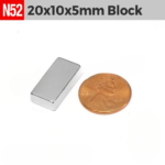 N52 Neodymium Magnet - 20mm x 10mm x 5mm